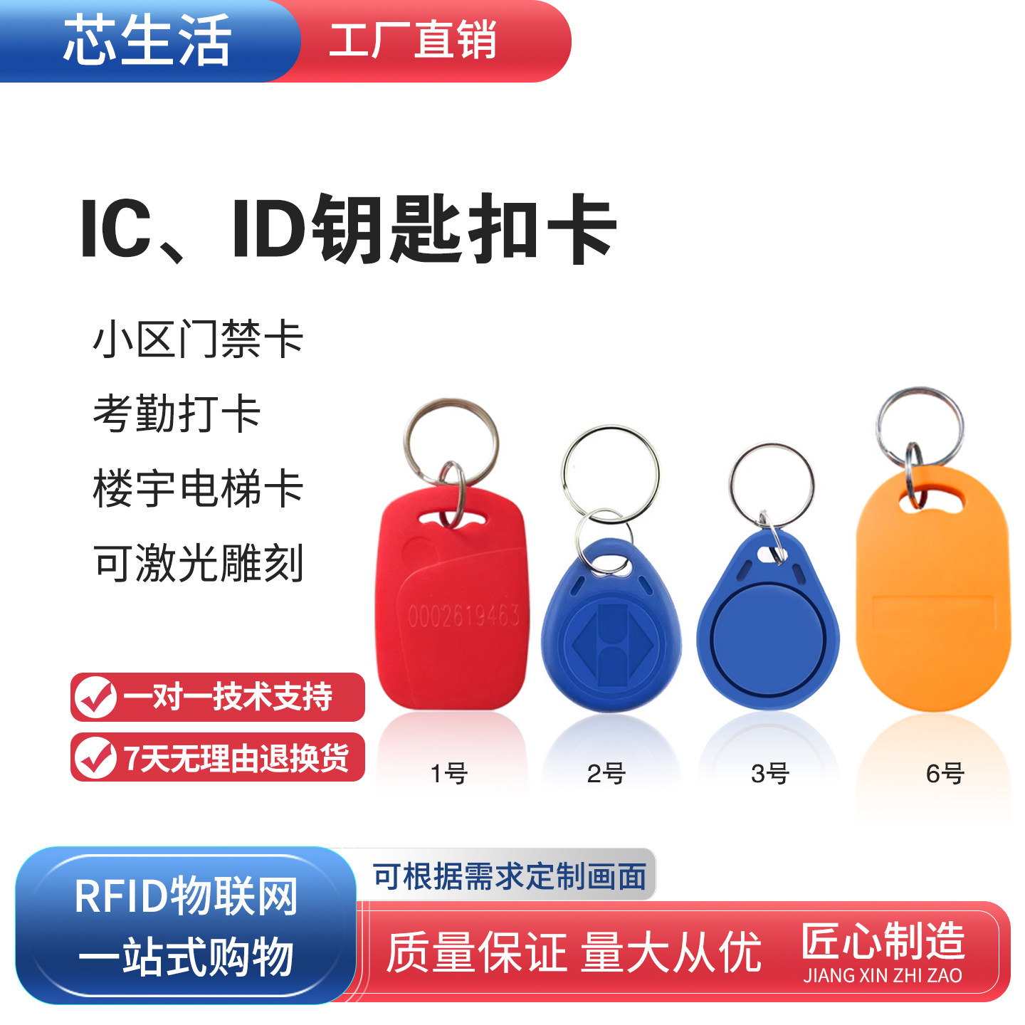 小区门禁电梯卡可反复擦写钥匙扣