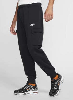 正品Nike/耐克百搭黑色男裤加绒小脚工装裤运动长裤 CD3130-010