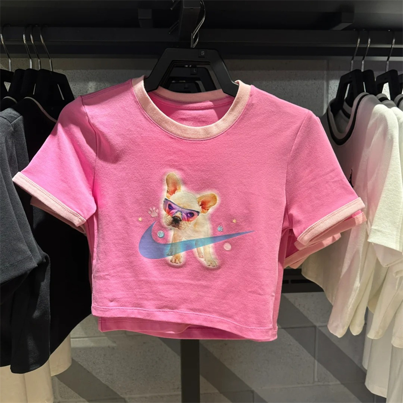 耐克女露脐运动休闲短袖T恤