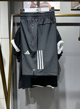 正品Adidas阿迪达斯男子短裤2024夏新款运动训练休闲五分裤IW5906
