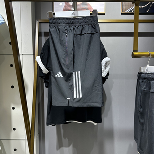 正品Adidas阿迪达斯男子短裤2024夏新款运动训练休闲五分裤IW5906