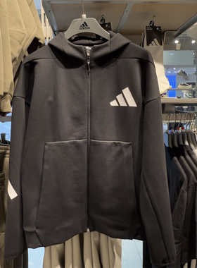 Adidas阿迪达斯男连帽外套2025春新款健身运动户外休闲夹克JD5984