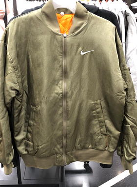 正品Nike/耐克女子双面穿夹克休闲运动棉服外套棒球服 DV7877-222