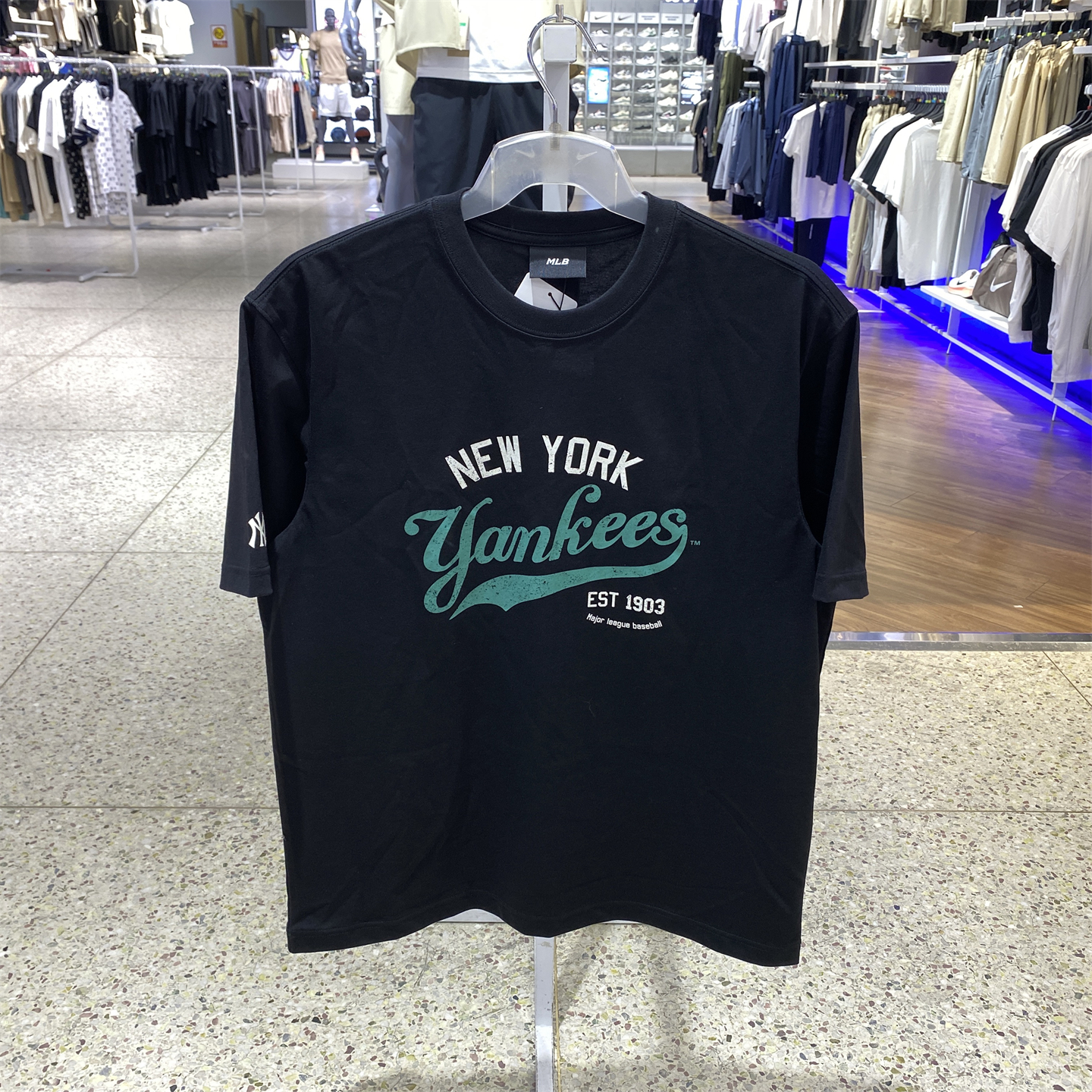 MLB男女情侣短袖学院风T恤