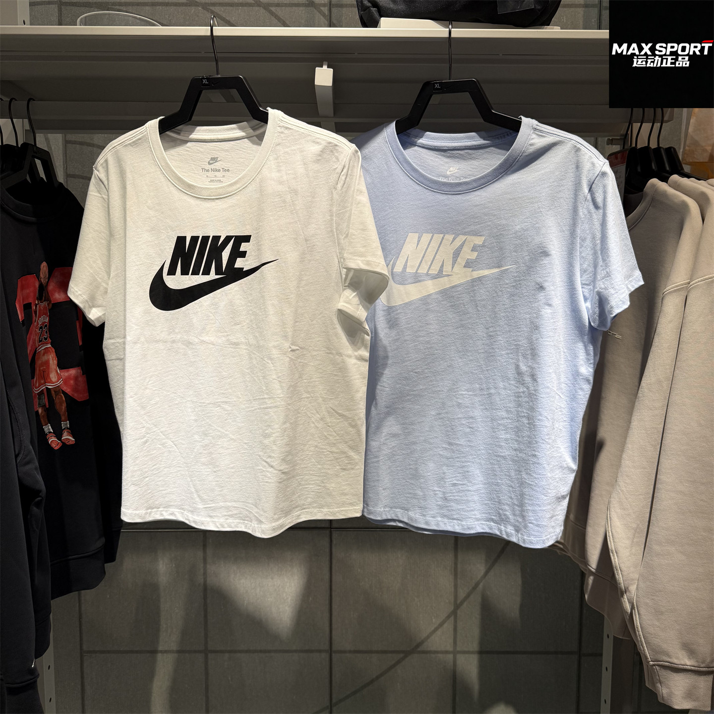 NIKE耐克女子短袖26夏新款大勾纯棉透气休闲圆领T恤衫 DX7907-407