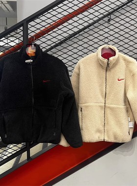 正品Nike耐克男子新年双面穿外套2023秋冬仿羊羔绒保暖夹克FD4057