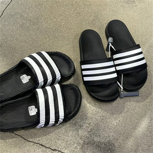 一字拖沙滩鞋 正品 春夏24新款 Adidas阿迪达斯三叶草男女拖鞋 IF3670