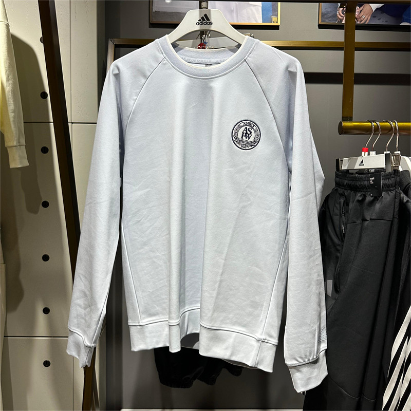 正品Adidas阿迪达斯男子运动卫衣2024春秋季新款休闲套头衫JI6459