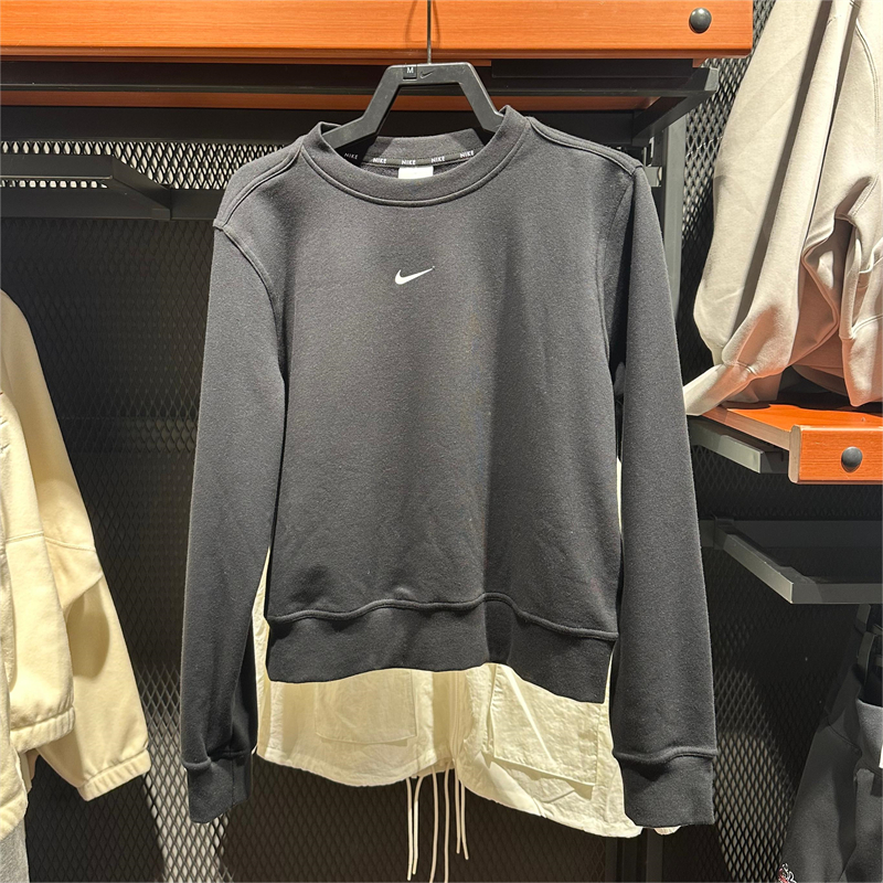 正品Nike耐克女子卫衣2024春秋运动上衣训练休闲圆领套头衫FB5126