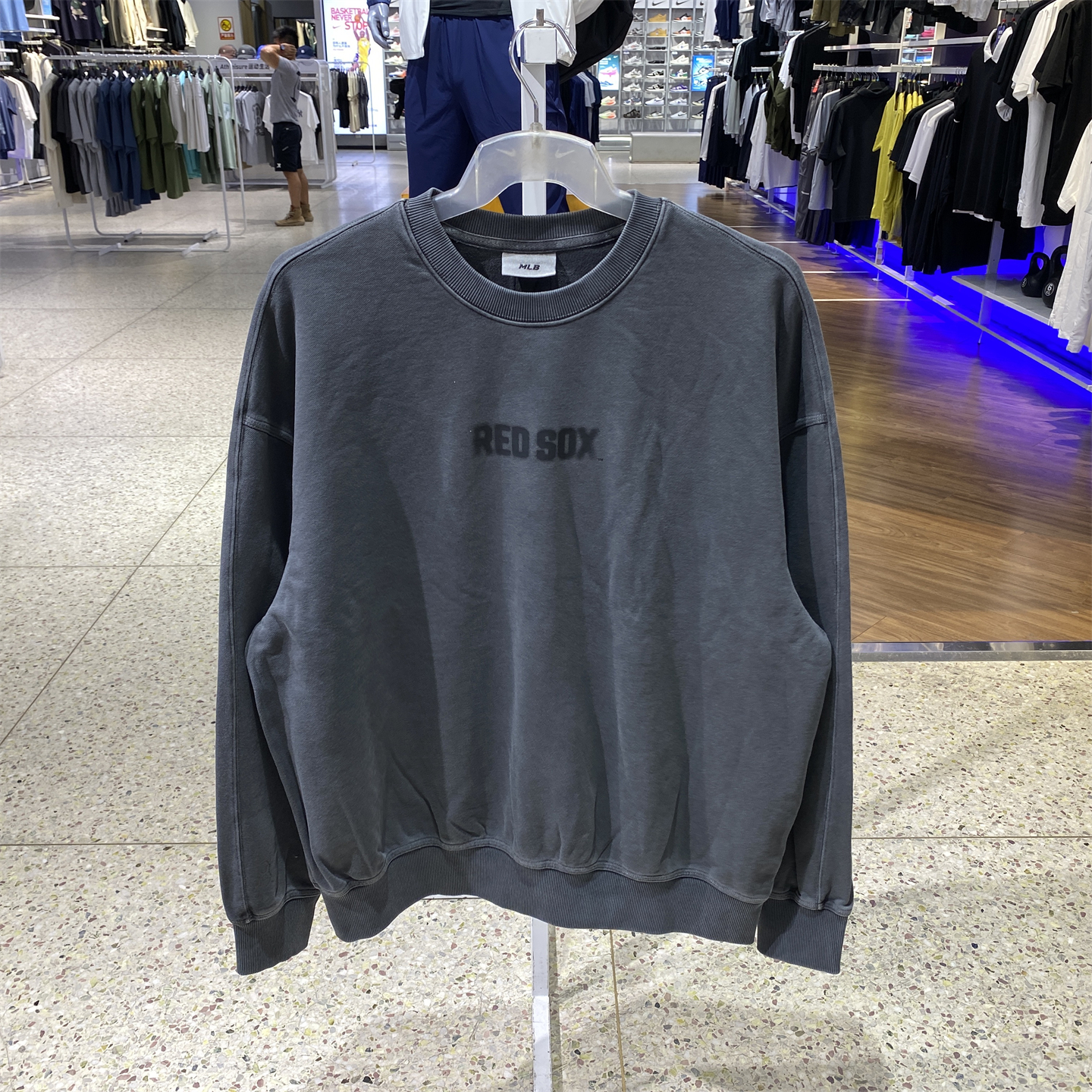 MLB男女情侣卫衣水洗做旧套头衫