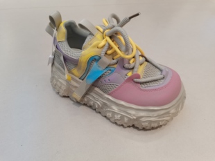 2826新款真皮女鞋厚底增高老爹鞋丑萌面包单鞋彩色超轻运动休闲鞋