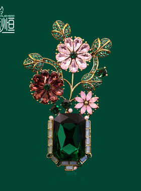 普罗旺斯花园胸花欧美复古绿色森女系胸针高档女时尚大衣别针徽章