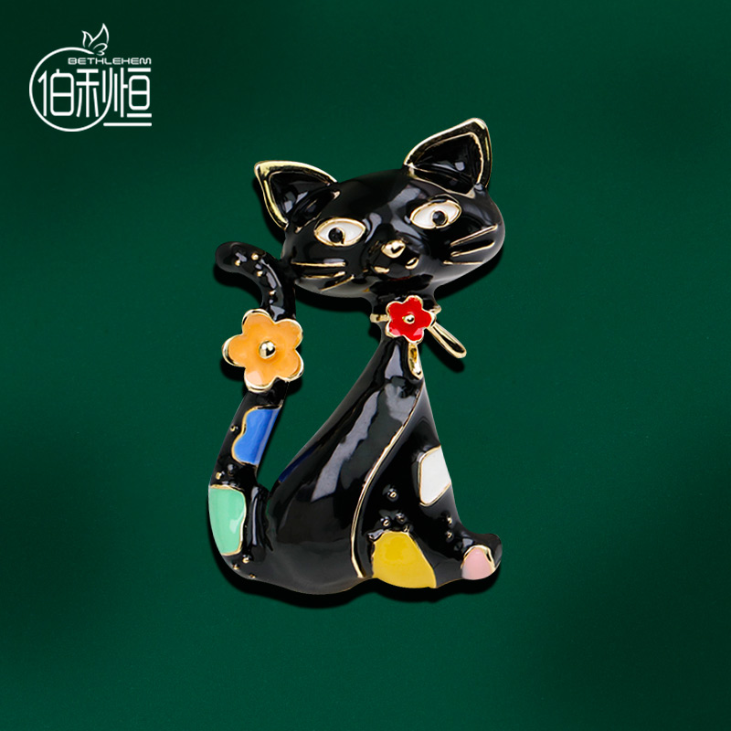 艾丝雅奢华百搭猫咪胸针