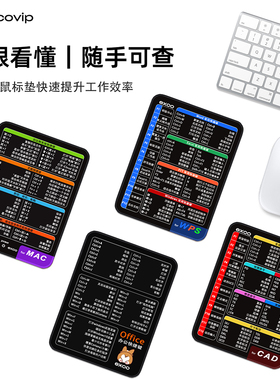 Mini快捷键办公鼠标垫 适用于Mac系统/WPS鼠标垫小号顺滑布面锁边