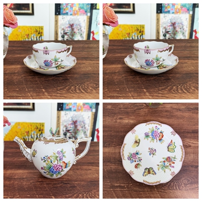 纯手工手绘赫伦茶壶杯碟茶具