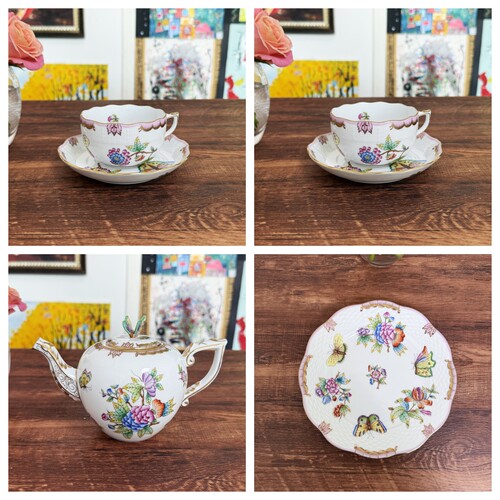 纯手工手绘赫伦茶壶杯碟茶具