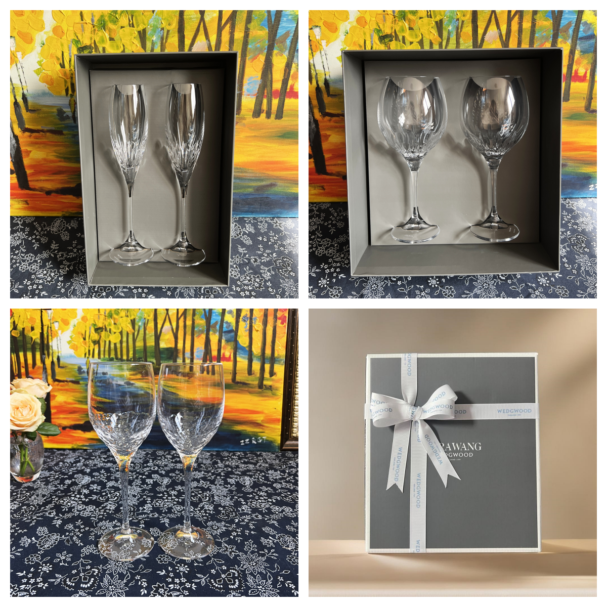 现货Wedgwood王薇薇Duchesse公爵夫人水晶红酒香槟杯对杯新婚礼物