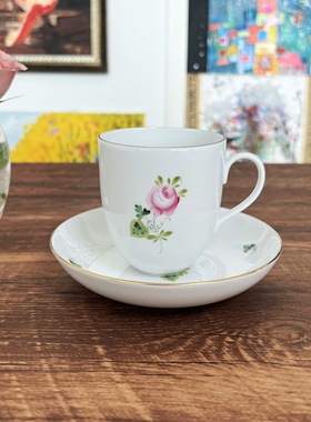 Herend海兰德赫伦匈牙利进口手绘瓷器绿色维也纳玫瑰咖啡杯碟套装