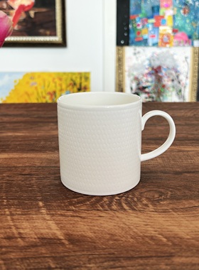 现货 礼盒装 Wedgwood 几何系列Gio白色骨瓷欧式牛奶杯马克杯水杯