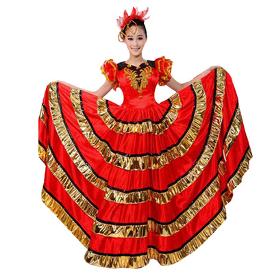 西班牙斗牛表演服开场舞大摆裙
