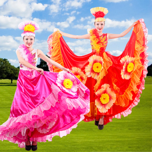 开场舞大摆裙2019新款 女成人长裙表演舞蹈大气秋裙子 舞台演出服装