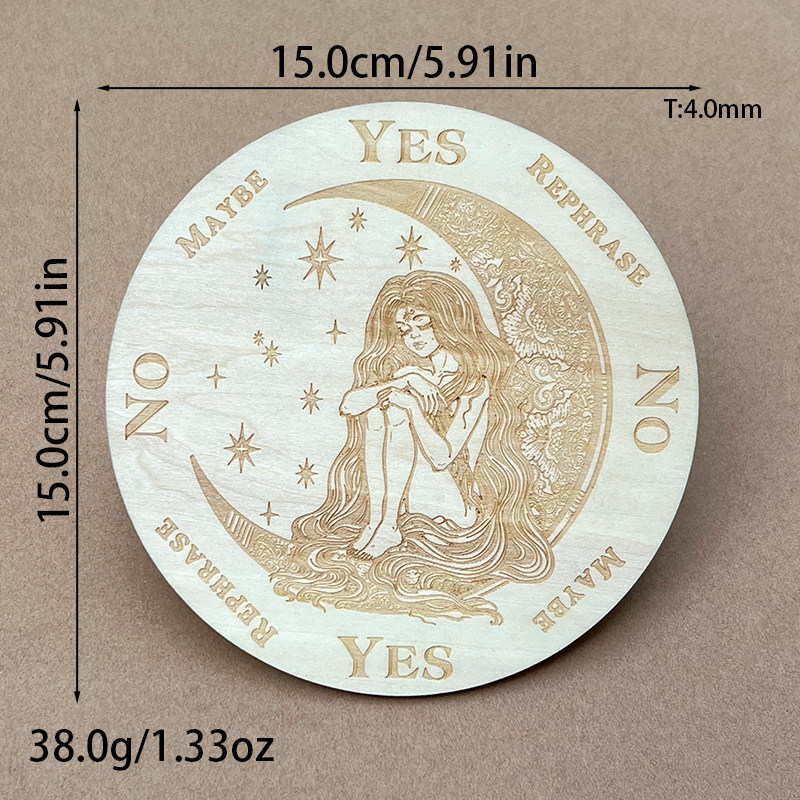 灵摆木制创意塔罗冥想能量展示水晶摆板底座家居装饰摆件防烫杯垫