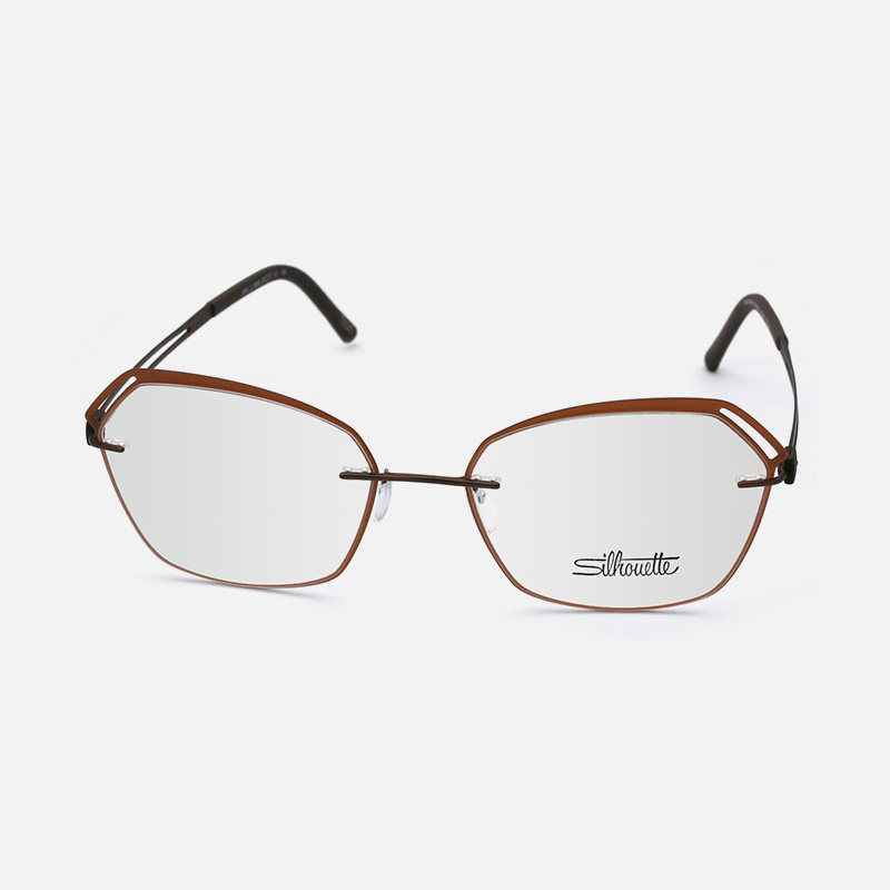 诗乐眼镜架无螺丝超轻纯钛方形全框大脸猫眼眼镜框男女款近视5550