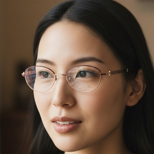 线钛超轻纯钛全框金丝小脸眼镜架1691 日本Charmant夏蒙眼镜框女款