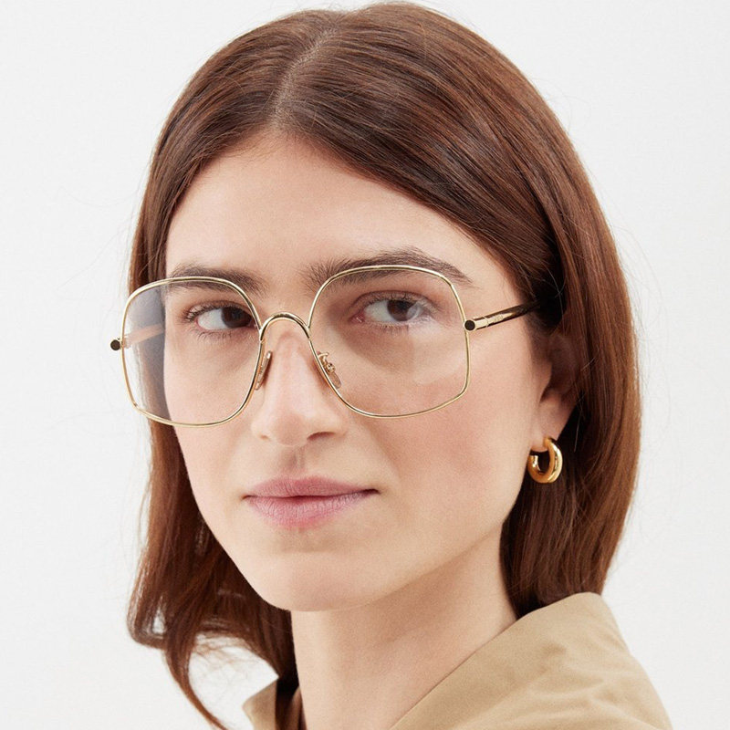 LOEWE罗意威眼镜框女金丝时尚全框高级感近视大框方框眼镜架50055