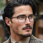 日本Crafsis眼镜框男纯钛超轻方框商务眉框大脸金丝鲭川眼镜架151