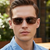 日本Chiyoko墨镜男款 防紫外线高级感纯钛超轻大脸眉框太阳镜7910