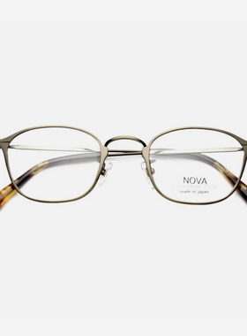 NOVA日本手工眼镜框男女纯钛复古小脸高度近视可配镜片眼镜架3017