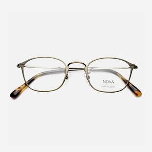 NOVA日本手工眼镜框男女纯钛复古小脸高度近视可配镜片眼镜架3017