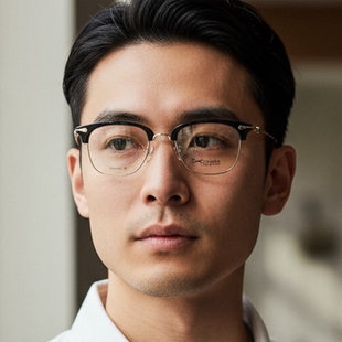 纯钛超轻商务眉线框全框金丝复古眼镜架088 日本Chiyoko眼镜框男款