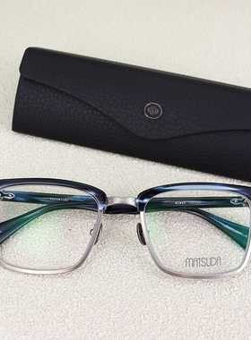 日本MATSUDA松田眼镜框男士纯钛超轻大脸眉线框手工眼镜架M2063