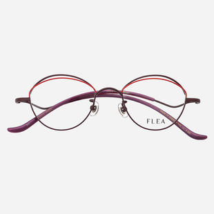 日本FLEA眼镜框女款 钛架小脸复古舒适日系超轻纯钛近视眼镜架559