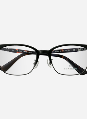 Charriol夏利豪眼镜框男款眉线框商务复古方框大脸近视眼镜架6053