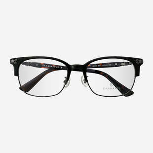 眉线框商务复古方框大脸近视眼镜架6053 Charriol夏利豪眼镜框男款