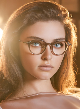 日本Masunaga增永眼镜框纯钛圆形全框男女款近视小脸眼镜架GMS123