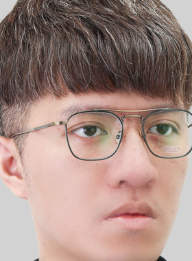 日本MATSUDA松田眼镜框男飞行员双梁超轻纯钛复古方框眼镜架M3157