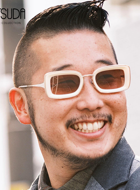 MATSUDA日本松田墨镜白色窄框方框防紫外线高级感复古太阳镜M3124