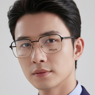 近视商务方框大脸加宽复古飞行员眼镜架709 日本Chiyoko眼镜框男款