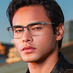 日本Masunaga增永眼镜框商务纯钛方框眉线框男士 SWING 眼镜架NEW