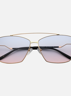 Hickmann海歌漫墨镜女高级感时尚超轻显瘦渐变大脸浅色太阳镜3017