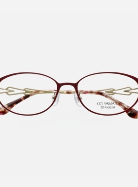 kio yamato日本手工眼镜框女近视可配小脸全框纯钛超轻眼镜架490
