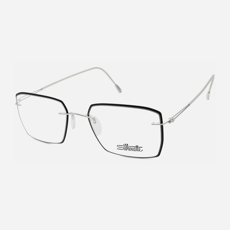 诗乐眼镜架男无螺丝方形纯钛超轻商务全框钛架黑色男士眼镜框5566