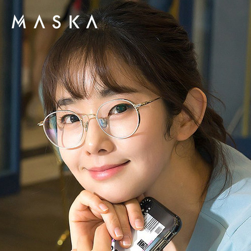 韩国MASKA纯钛复古圆框眼镜架