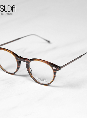 日本MATSUDA松田眼镜框男女近视纯钛复古圆框超轻手工眼镜架M2026