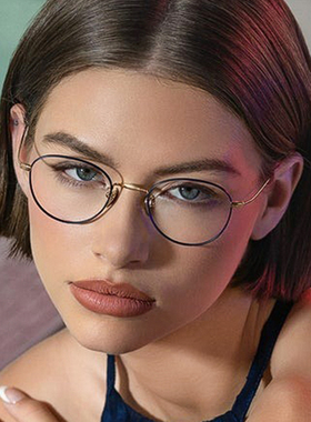 日本Masunaga增永眼镜框男女款超轻纯钛圆框近视眼镜架GMS-396BT+