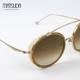 日本MATSUDA松田墨镜男女款 复古圆框纯钛防紫外线大脸太阳镜3044